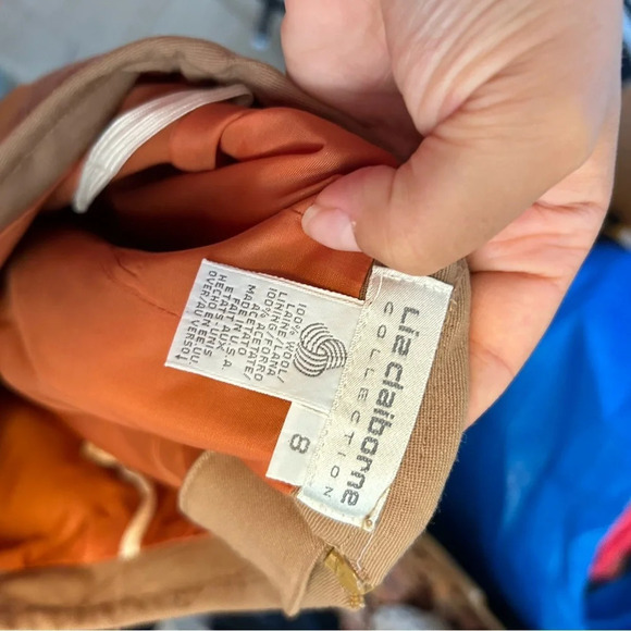 Liz Claiborne Vintage Tan Wool Skirt - Picture 3 of 4